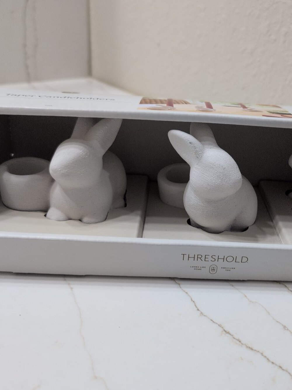 Target Threshold 2026 Easter Spring Ceramic Bunny Taper Candle Holders NEW